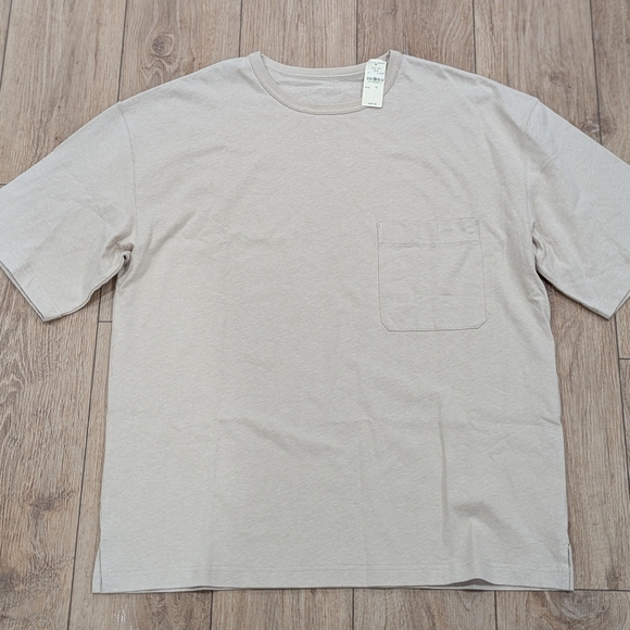 $295 Mens LEMAIRE Boxy Fit Crewneck T-Shirt Beige XL